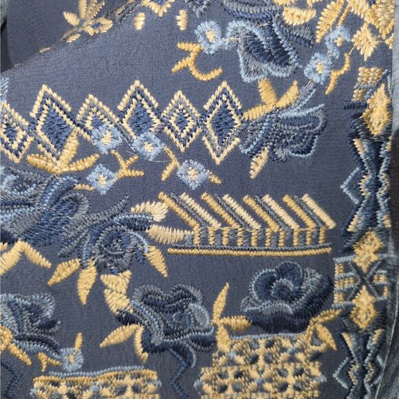 Vicente Women Medium Kimono Jacket Floral Embroidered Art to Wear Festival Indie - Picture 4 of 13